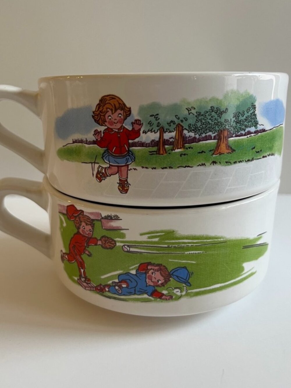 Vintage 1980s Campbell’s Soup Kids Handled Bowls Mugs Set of 2